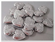 Metall Deko Herzen Anhänger Herz Basteln Dekoration Silber 30x33x7 mm