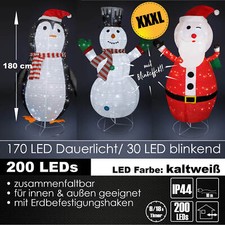 XXXL LED Weihnachtsfigur 180 cm Figur beleuchtet Weihnachtsdeko Timer In&Outdoor