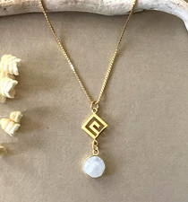 Mondstein Gold Halskette, 925