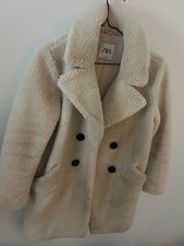 Zara Fake Fur Jacke S hell (nicht weiß) 