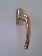 2. Wahl 2 Stück Maco Fenstergriff Alu gold poliert Stift 35mm Nocken 10mm