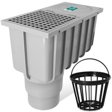 Regensinkkasten 110/125 mm Hofablauf Regenwasserablauf Dachrinnenablauf mit Sieb