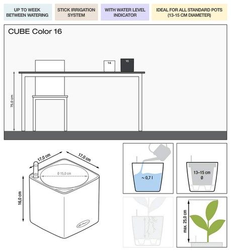 Lechuza cube color - cube, 16