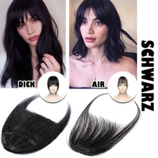 Damen Echthaar Pony Luft Bangs
