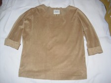 Shirt / Pullunder v. Vanilia, Gr. 38, beige Velouroptik, 3/4-Arm, neu o. Etikett