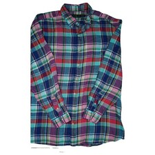 Ralph Lauren 3XL Herren Leinen Hemd Langarm kariert Übergröße XXXL bunt Freizeit