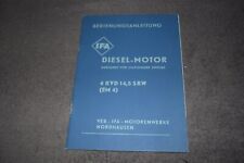 Betriebsanleitung Bedienungsanleitung IFA Diesel-Motor 4 KVD 14,5 SRW ( EM 4)