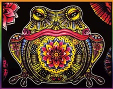 Samtbild Blüten - Frosch 47 x