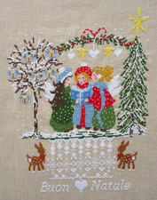 Stickbild-Kreuzstich-point de croix-Weihnachten-Lilli Violette- Leinen- DMC-Garn