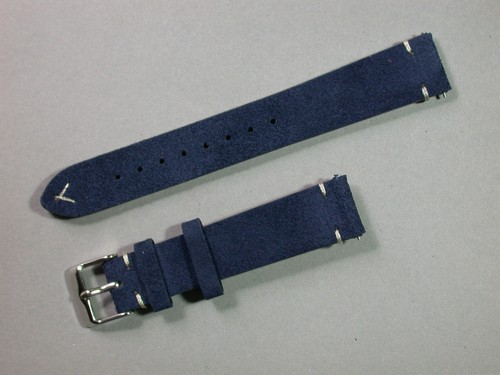 Wildleder uhrenarmband blau - wildleder,