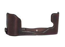 Halbschale Kameratasche Olympus PEN-F Tasche Etui Kunstleder coffee CC1798c