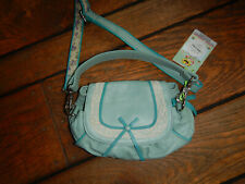 Taj Wood Scherer,kleine Tasche,echtes Leder,grün,Spitze,Blumen,Schleifen,neu