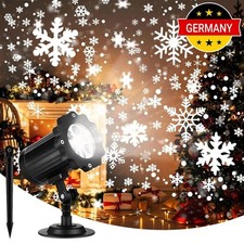 LED Projektor Weihnachten Schneeflocken Strahler Party Projektionslampe Laser DE