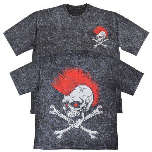 Red mohawk skull herren - red,