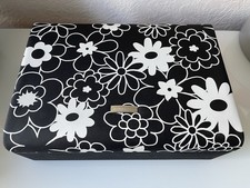 Windrose Schmuckkoffer Blumen Schwarz Weiß Flowers