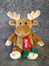 Coca Cola Plüsch-Elch, Schal, mit Gesang, spielt Rudi Rendier, Mc.Donald, 2001