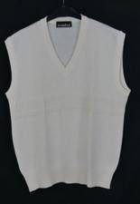 Herren BREIDHOF mit SCHURWOLLE Pullunder Westover Weiß Elegant Größe 50 TOP!