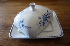 Seltmann Weiden Bayerisch/Bayrisch Blau Butterdose mit Griff am Deckel neuwertig