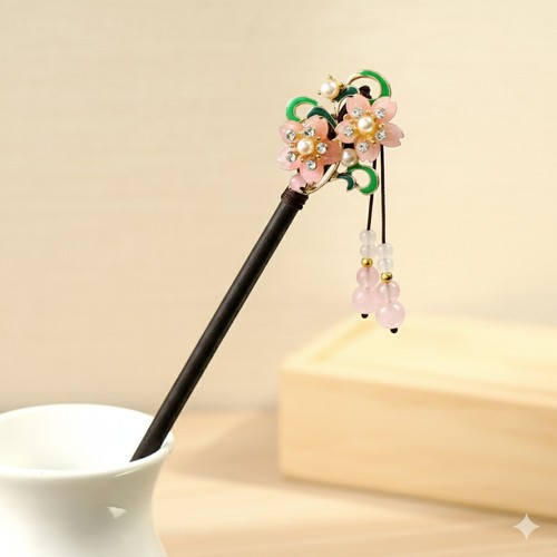 Blumen rosa kanzashi - blumen,