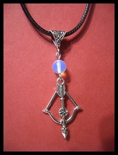 Tolle Indianerkette Pfeil + Bogen mit Mondstein NEU Indianerschmuck       (c6)