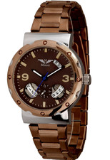 Minoir Uhren Herrenuhr Cergy braun/silber Automatikuhr Gliederarmband