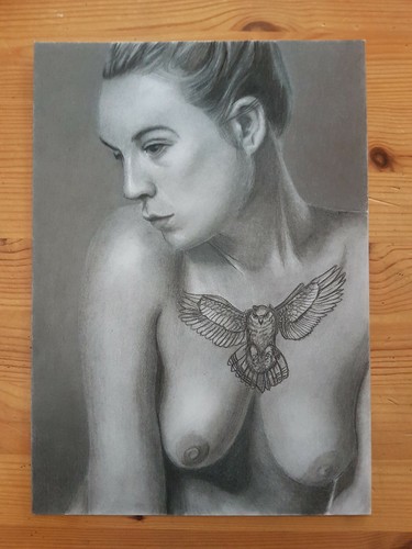Original kohle graphit akt - original, a4,