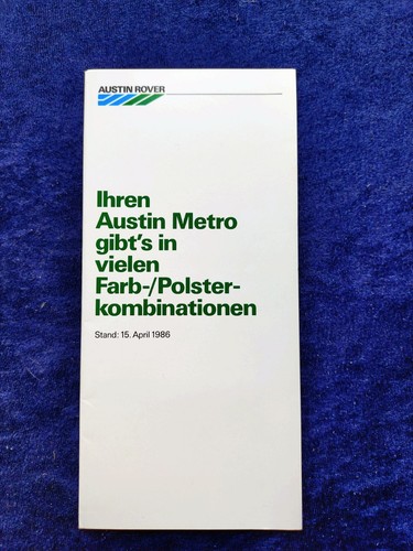 Austin metro farbkarte 1986 - austin,