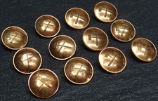 12x Uniformknopf Bergbau Bergmann Schlägel & Eisen 22 mm Extra Fein kupfer