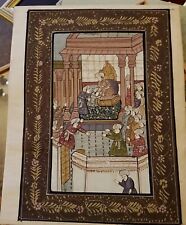 Antik Tuchmalerei "Audienz" im Stil der islamische Moghulzeit=Gouache=Gerahmt 