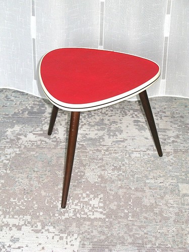 Blumen hocker bein holz - 3-bein, rot