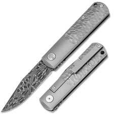BÖKER® BRLW Meteoritendamast Sammler-Taschenmesser EDC Titan Framelock Clip Grau