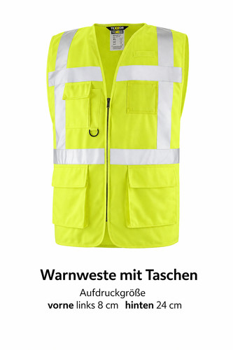 Bedruckte warnweste mit logo - bedruckte,