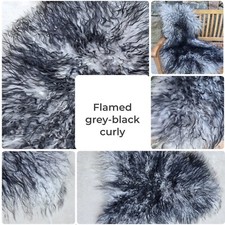 Premium Langhaar Island Schaffell Schaffelle Fell Lammfell Natur lockig curly