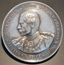 Preußen Silbermedaille Wilhelm II./Verein Deutscher Brieftauben Liebhaber "950" 