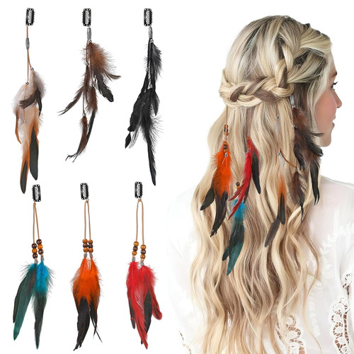 Stück feder haarschmuck - 6,