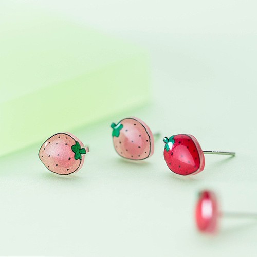 Ohrstecker erdbeeren sterling - ohrstecker,