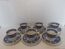 Villeroy & Boch Burgenland blau 6 Kaffeetassen + 6 Untertassen 12 -teilig - TOP