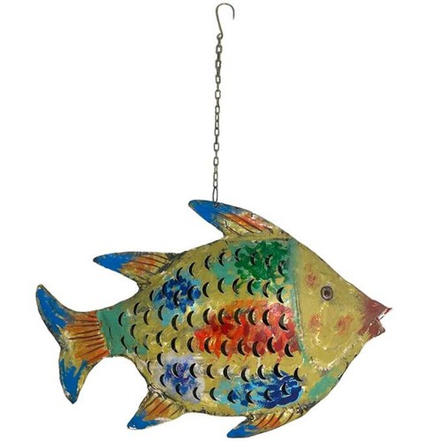 Große metallfigur fisch als - große,