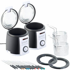 2er-Set kompakte Tisch-Fritteusen mit Fondue-Set, 0,9 Liter, 840 Watt