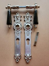 Antik Style Türbeschlag PZ 72 Langschild Türgriffe Klinke Messing Nickel PZ72N-S