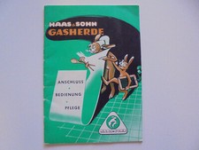 alte Bedienungsanleitung Betriebsanleitung Haas & Sohn Gasherde