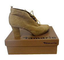 TAMARIS Hochfront Pumps zum Schnüren taupe/pepper Wildleder Gr.41  mit OVP