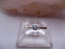 Damen Ring schlicht 925 Sterlingsilber Blautopas Schliff rund Rg 58/18 ADK
