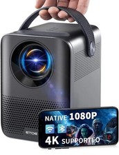 Mini Projektor Beamer Heimkino 4K UHD Unterstützt, 1080P Full HD Bluetooth WiFi 