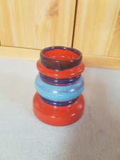 Ausgefallener Vintage Kerzenhalter Kerzenständer Braun Blau