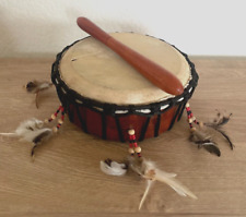 B-Ware Terre Rahmentrommel mit Federn Ziege Haut rund 25 cm mit Schlägel