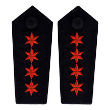 Schulterklappen 4 Sterne rot (FW Sachsen) Hauptbrandmeister mit Zulage