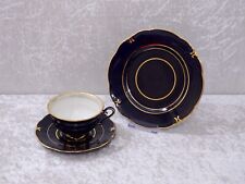 3 tlg. DDR Berlin Porzellan Prunk Sammelgedeck Sammeltasse Vintage Handgemalt