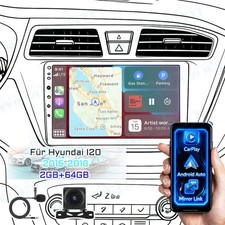 9" Android 15 Autoradio GPS Navi WIFI Carplay Für Hyundai I20 2015-2017 +Kamera