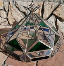 Wunderschöne alte Tiffany Buntglas Deckenlampe Hängelampe Vintage